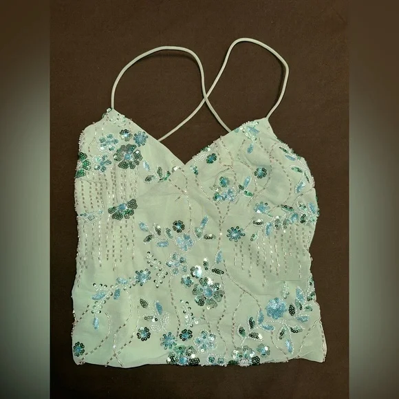 Peppermayo Mint Sequin Cami Top - Picture 4 of 6